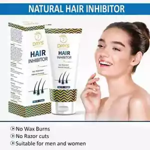 7 Days Natural Hair Inhibitor Cream For Permanent stop, Body & Facial Hair 100GM - Picture 1 of 9