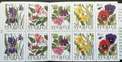 1997 TRÄDGÅRDSBLOMMOR - Garden Flowers Swedish Complete Booklet Stamps - Image 1 of 4