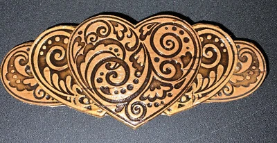 BIRCH BARK Hair Clip, Barrette, Flower,  Ukrainian HANDMADE - Image 1 of 4