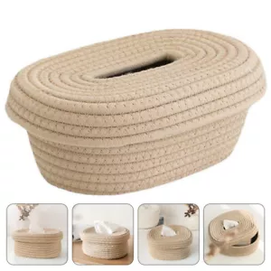 Cotton Rope Woven Paper Box Toilet Holder Japanese Style Tissue Dispenser - Picture 1 of 12