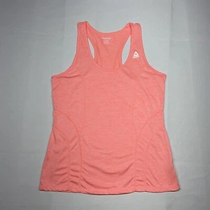 Reebok Athletic Tank Top Sz L RacerBack Gym Workout Sport Heathered Coral - Picture 1 of 9