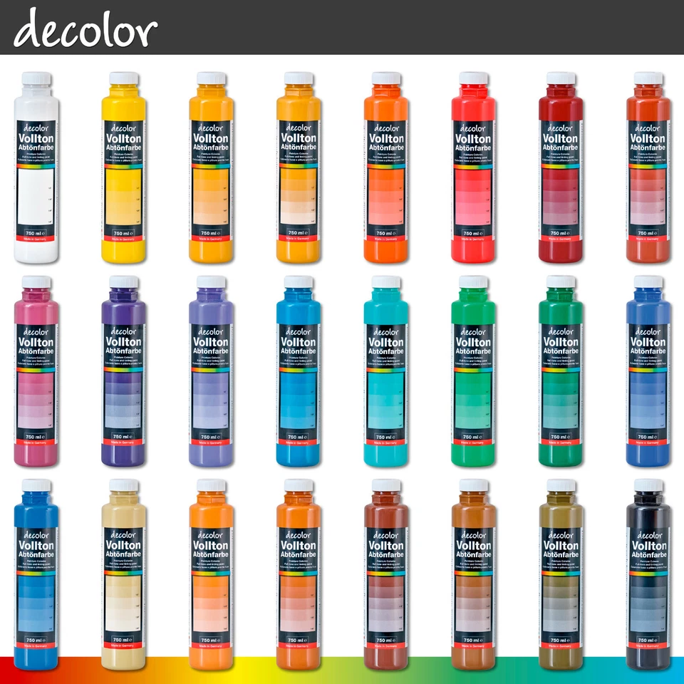 Decotric 750 ml decolor Abtönfarbe 24 Farben zur Auswahl - Bild 1 von 1