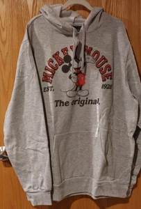 NWT Men's Disney Mickey Mouse Hoodie Sweatshirt in sz 2XL Gray -5178 - Picture 1 of 5