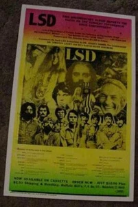 VINTAGE LSD ACID 1960'S POSTER TIMOTHY LEARY hippie 60s Grateful Dead drugs art - Picture 1 of 1