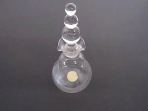 Imperial Glas Kerzendocht Kristall Cruet Öl 6" Flasche mit Glasstopfen ~ Aufkleber - Bild 1 von 6