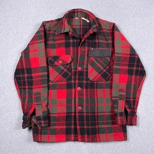 De Colección Woolrich Camisa Chaqueta Para Hombres 40 Grande Rojo Cuadros Caza Hecha en EE. UU. Años 70 80 - Imagen 1 de 9