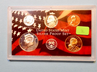 2003 S PARTIAL SILVER PROOF SET - 5 COINS - SILVER HALF DOLLAR & DIME - #2 - Image 1 of 2