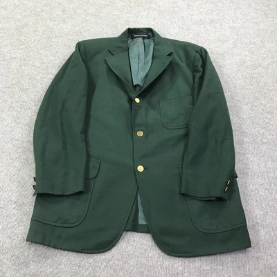 Blazer Brooks Brothers 346 Para Hombre 3XL Verde Toda Lana Dorado Botones Parche Bolsillo Foto 1 de 4