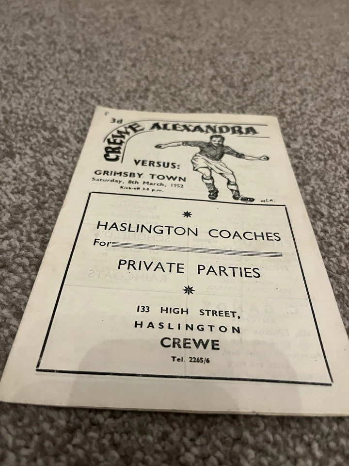 CREWE V GRIMSBY D3 NORTH 1951-52 - Image 1 of 3
