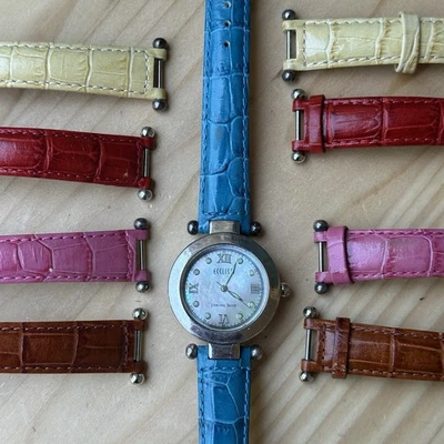 Женские кварцевые часы Ecclissi с дополнительным кожаным ремешком из швабры 925 пробы 39,7 г - Изображение 1 из 4