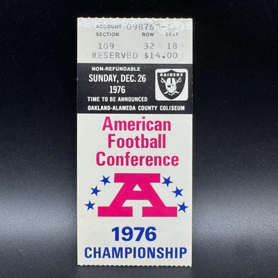 Boleto de campeonato de la AFC 1976 Oakland Raiders vs. Pittsburgh Steelers Foto 1 de 2