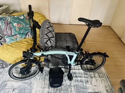 Brompton Electric C Line 6 Speed Folding Bike, Turquoise Green  - image 1 of 4