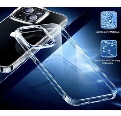 Torras Clear iPhone 14 Phone Case Shockproof Slim Cover Camera & Screen Guard