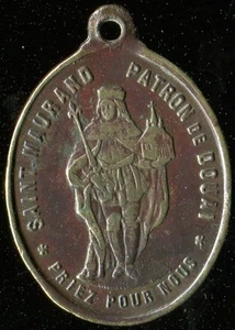 ANTIGUA RARA MEDALLA DE LATÓN DE SAN MAURAND - Imagen 1 de 2
