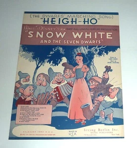 SHEET MUSIC / WALT DISNEY'S SNOW WHITE AND THE SEVEN DWARFS "HEIGH-HO" (1938) - Picture 1 of 2