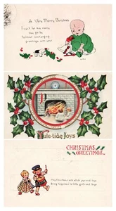 Lot of 3 Child-Themed Christmas Vintage PCs  - Picture 1 of 7