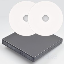External Blu-ray Burner DVD CD BD RW USB Optical Drive Two BD-R 25GB Blank Disc