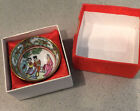 Antique Vtg Mini Chinese Famille Rose Gilt Hand Painted Bowl w Scenes 1.75''