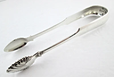 Pinzas antiguas inglesas de azúcar de ley c. 1836 por Wm. Russell II Glasgow, Escocia Foto 1 de 4