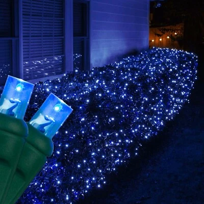 Blue LED Christmas String Net Icicle Lights Holiday Party Indoor Outdoor Lights - Image 1 of 2