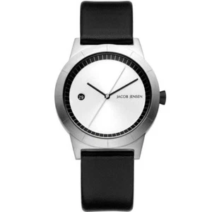 Jacob Jensen 150 Ladies Black Leather Strap Watch JJ150 - Picture 1 of 1