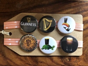 Guinness Irish Stout Dublin - Button Pin Badge Set - Drinking, Bar Gift Rugby - Picture 1 of 3