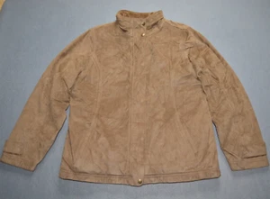 LL Bean Insulated Warm Up Jacket Women's Large Tan Fleece Lined Chore Barn - Picture 1 of 10