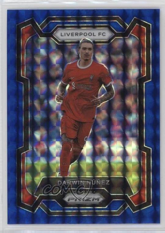 2023-24 Panini Prizm Premier League Blue Mosaic Prizm Darwin Nunez #75