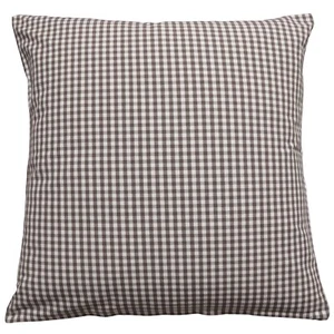 Micro Gingham Check Brown Cushion Cover 22" Square Scatter Floor Cushion - Picture 1 of 3