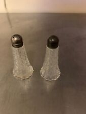 Pair of Vintage Small Pressed Glass Salt & Pepper Shakers - A
