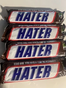 SNICKERS CANDY BARS NOVELTY ONLY “HATER” WRAPPER FOUR PACK! - Picture 1 of 1