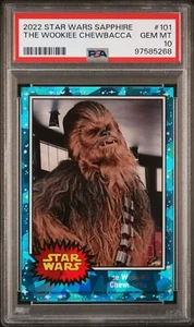 2022 TOPPS CHROME SAPPHIRE STAR WARS #101 THE WOOKIEE CHEWBACCA PSA 10 POP 46 - Picture 1 of 2