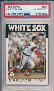 Carlton Fisk Chicago White Sox 1986 #290 Auto Signed Topps Card ~ PSA/DNA Slab - Picture 1 of 6