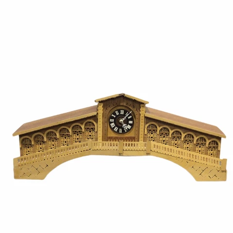 Wood Clock Mantel Style   EUC FREE SHIPPING Cover