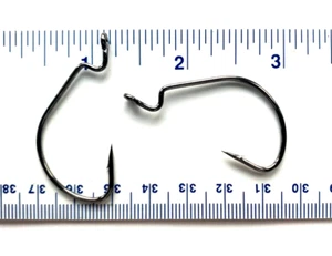 100 Matzuo 110010 Black EWG Soft Plastics Worm Fish Hooks size 2/0 - Picture 1 of 1