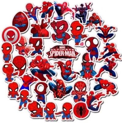 UK MARVEL Stickers Hydro Flask 35 Pcs Spiderman Cartoon Phone Laptop Sticker NEW - Image 1 of 4