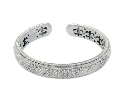 ¦JUDITH RIPKA 925 Sterling Silver Diamonique Stones Bangle Size 7" Large »BO3 - Image 1 of 3