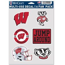 Wisconsin Badgers Multi-Use 6 Fan Pack NCAA Decal Stickers *Free Shipping