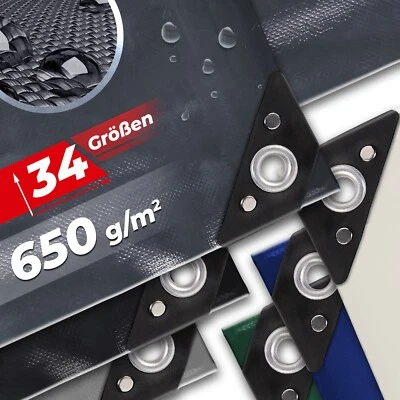 VENDOMNIA PVC LKW Abdeckplane 3,99€/m² Schutzplane 650gm² Gewebeplane mit Ösen wasserdicht