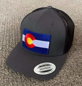 Colorado Flag Hat SnapBack Trucker Mesh Handcrafted in the USA!