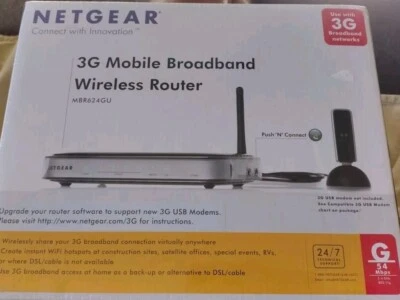 3G WIRELESS ROUTER MOBILE BROADBAND WIFI INTERNET NETGEAR MBR624GU 4-PORT New - Image 1 of 4