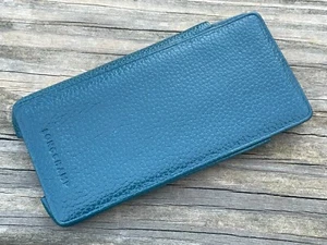 Longchamp iPhone 5 Leather Case Leather sleeve case Vermillion Dark Blue $230 - Picture 1 of 9