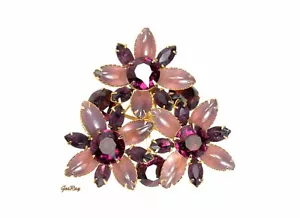 JULIANA DeLizza Elster Jewelry Floral Rhinestone Brooch Pin - Picture 1 of 6