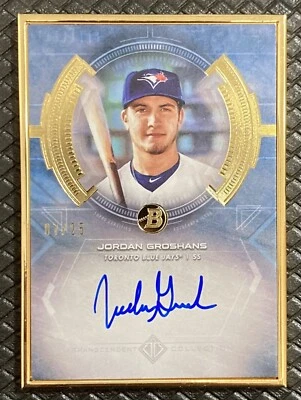 JORDAN GROSHANS 2020 Bowman Transcendent Gold SSP Rookie Auto /25 Blue Jays ⚾️ - Image 1 of 2