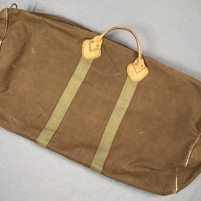 80s L.L. Bean Brown Canvas Duffel Bag - Image 1 of 4