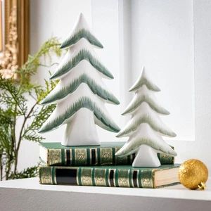 Shades of Green Table Décor Ceramic Tree, Set of 2 - Picture 1 of 4