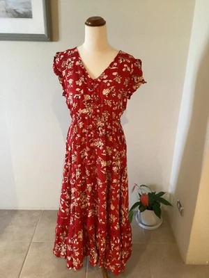 Caroline Morgan red floral dress - image 1 of 4
