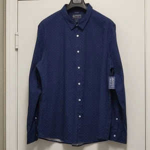 American Rag Mens Shirt Button Up XXXL Long Sleeve Dotted Navy Blue NWT - Picture 1 of 14