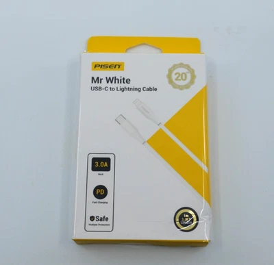 PISEN MrWhite 60W USB-C a Apple L Cable PD Cargador Rápido 3A 3.3FT Foto 1 de 2