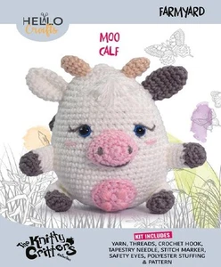 Knitty Critters Farmyard Moo Kalb Zum Selbermachen Amigurumi Häkelset CC005 - Bild 1 von 1